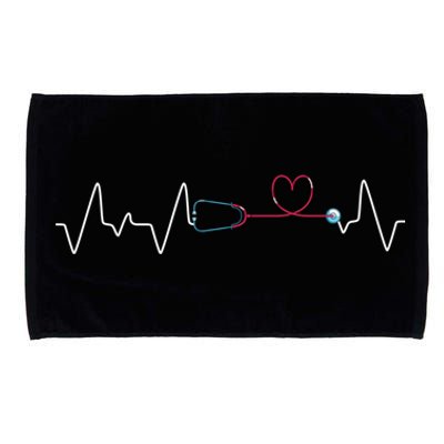 Medical Nurse Heartbeat Lpn Stethoscope Healthcare Rn Nurse Great Gift Microfiber Hand Towel