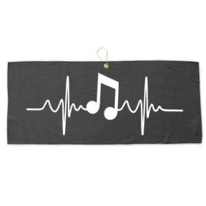 Music Note Heartbeat Pulse Large Microfiber Waffle Golf Towel