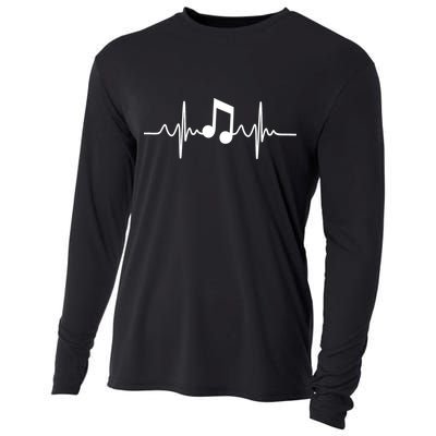 Music Note Heartbeat Pulse Cooling Performance Long Sleeve Crew