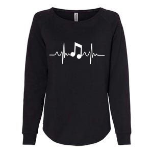 Music Note Heartbeat Pulse Womens California Wash Sweatshirt