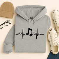 Music Note Heartbeat Pulse Hoodie