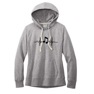 Music Note Heartbeat Pulse Women's Fleece Hoodie