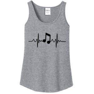 Music Note Heartbeat Pulse Ladies Essential Tank