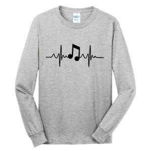 Music Note Heartbeat Pulse Tall Long Sleeve T-Shirt