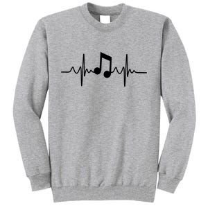 Music Note Heartbeat Pulse Tall Sweatshirt