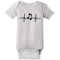 Music Note Heartbeat Pulse Baby Bodysuit