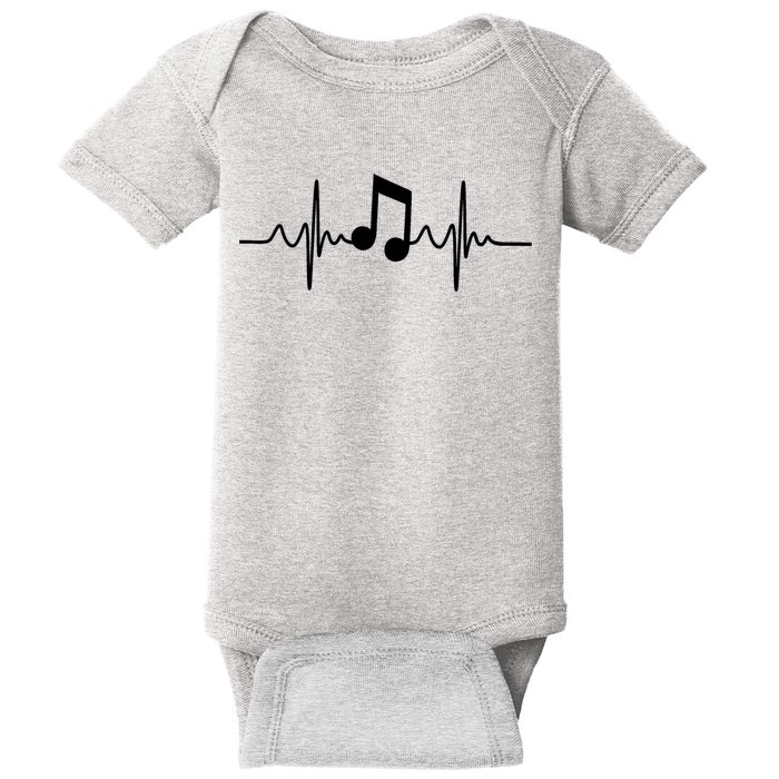 Music Note Heartbeat Pulse Baby Bodysuit