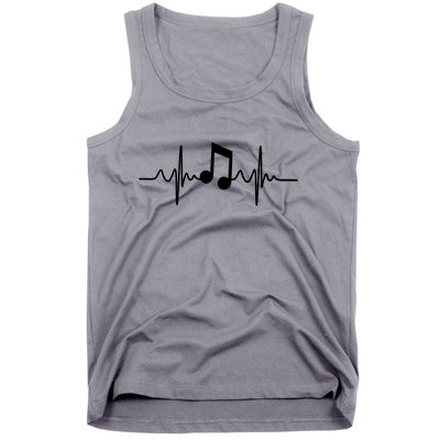 Music Note Heartbeat Pulse Tank Top