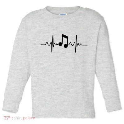 Music Note Heartbeat Pulse Toddler Long Sleeve Shirt