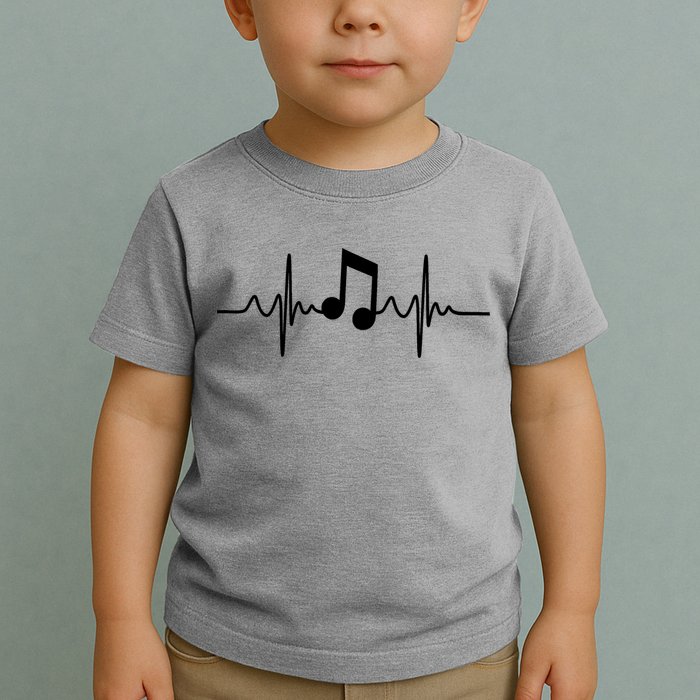 Music Note Heartbeat Pulse Toddler T-Shirt