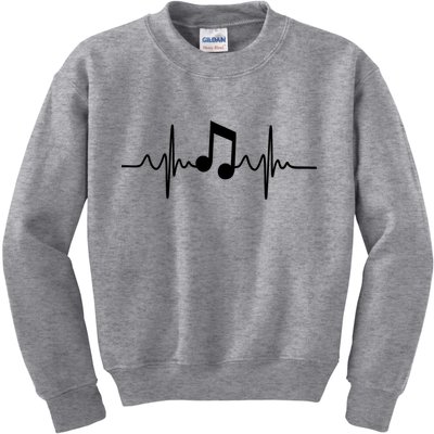 Music Note Heartbeat Pulse Kids Sweatshirt