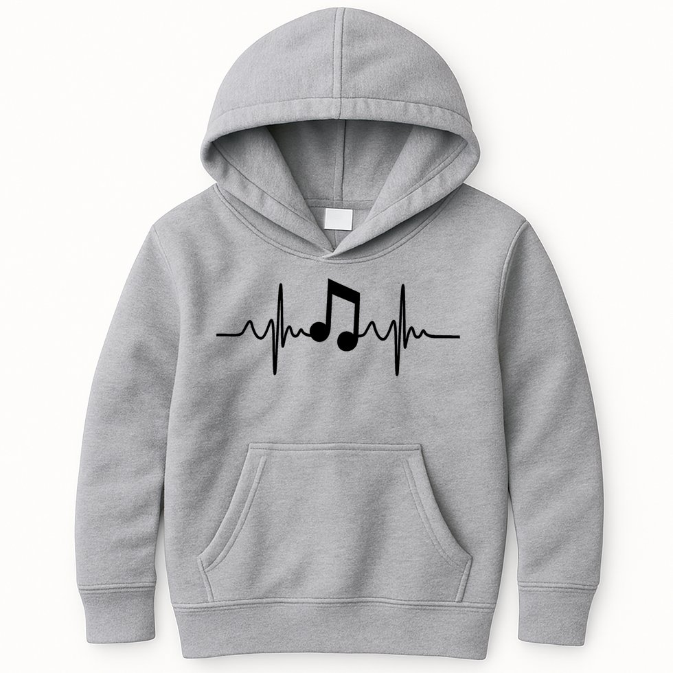 Music Note Heartbeat Pulse Kids Hoodie
