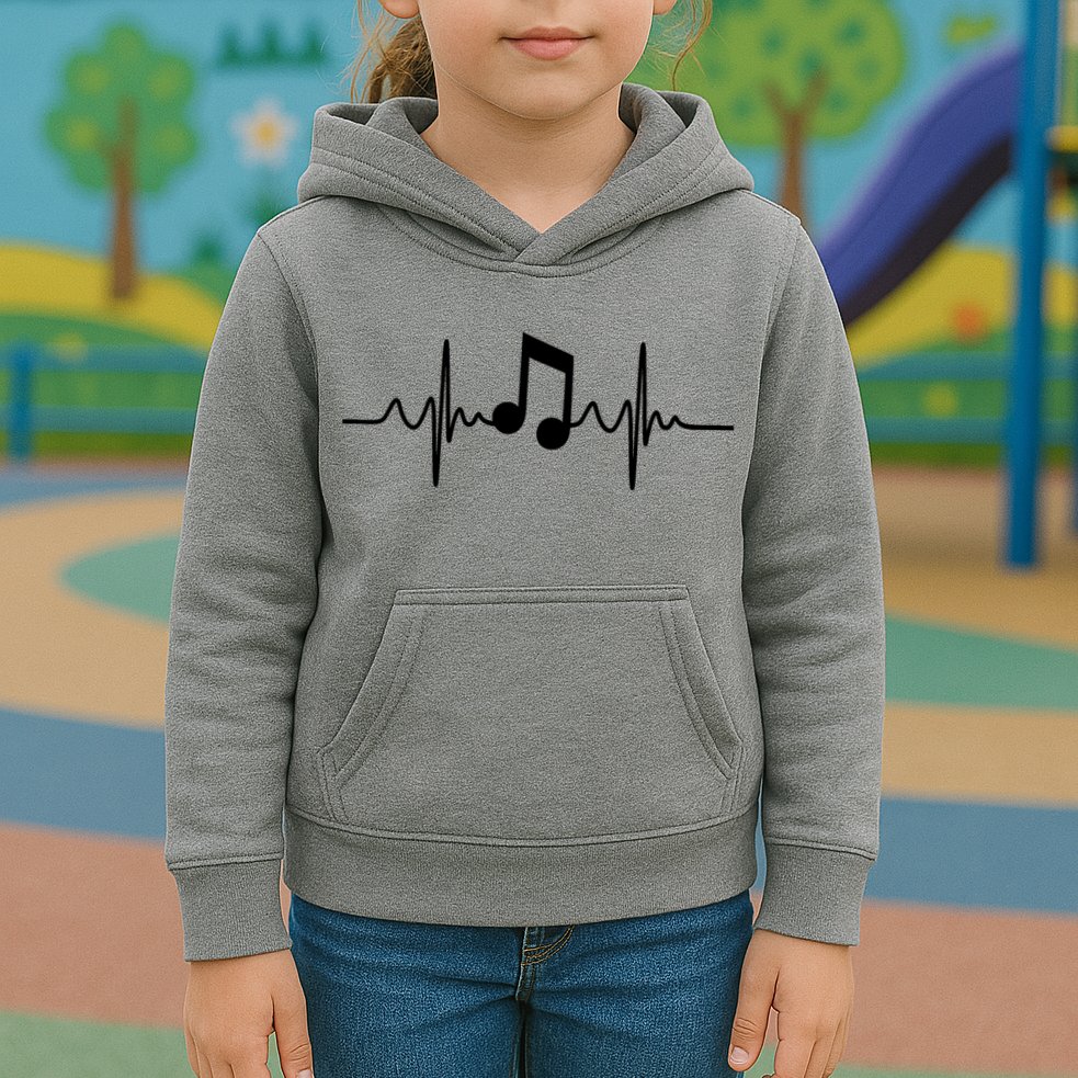 Music Note Heartbeat Pulse Kids Hoodie