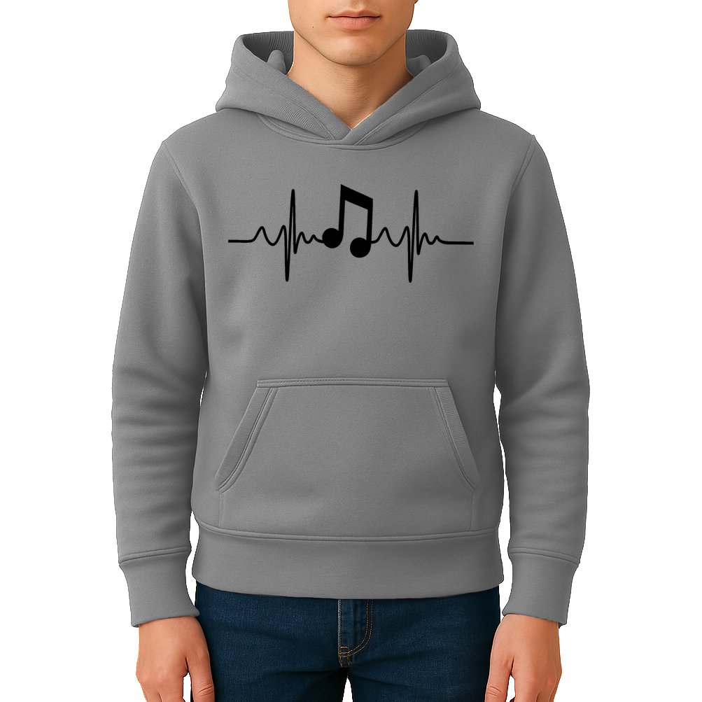 Music Note Heartbeat Pulse Kids Hoodie