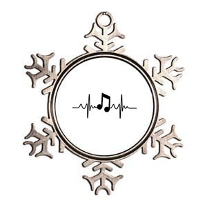 Music Note Heartbeat Pulse Metallic Star Ornament