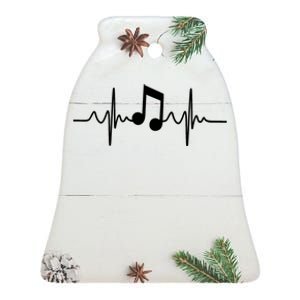 Music Note Heartbeat Pulse Ceramic Bell Ornament