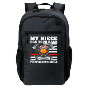 My Niece Has Your Back Proud Firefighters Uncle Funny Gift Daily Commute Backpack