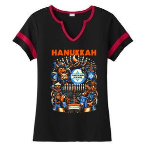 My New Hanukkah Ugly Sweater Design Ladies Halftime Notch Neck Tee