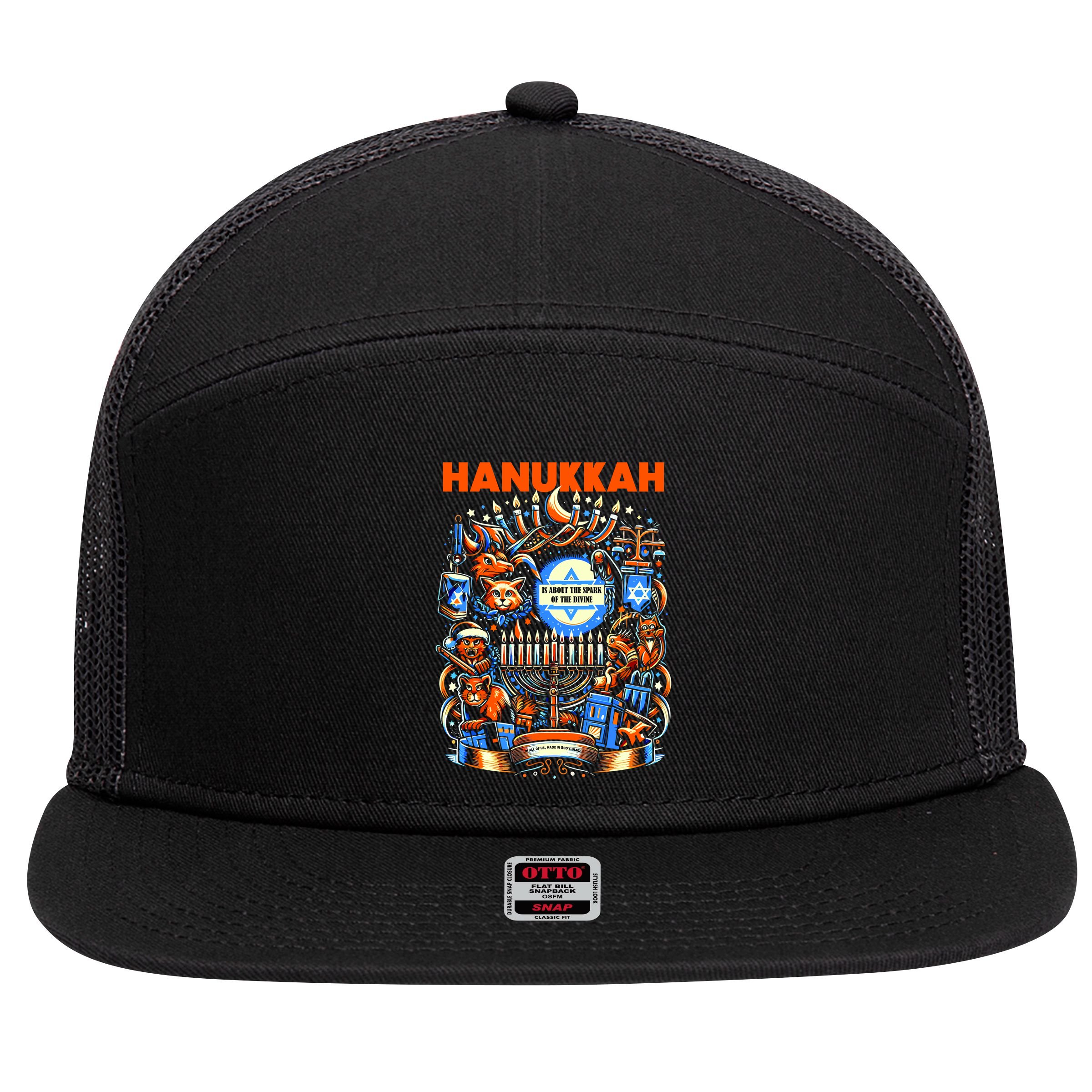 My New Hanukkah Ugly Sweater Design 7 Panel Mesh Trucker Snapback Hat