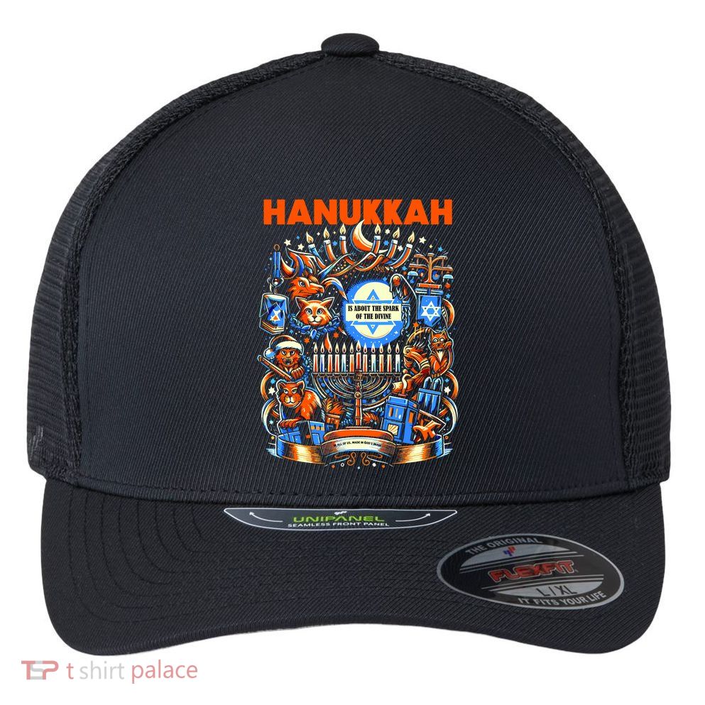 My New Hanukkah Ugly Sweater Design Flexfit Unipanel Trucker Cap