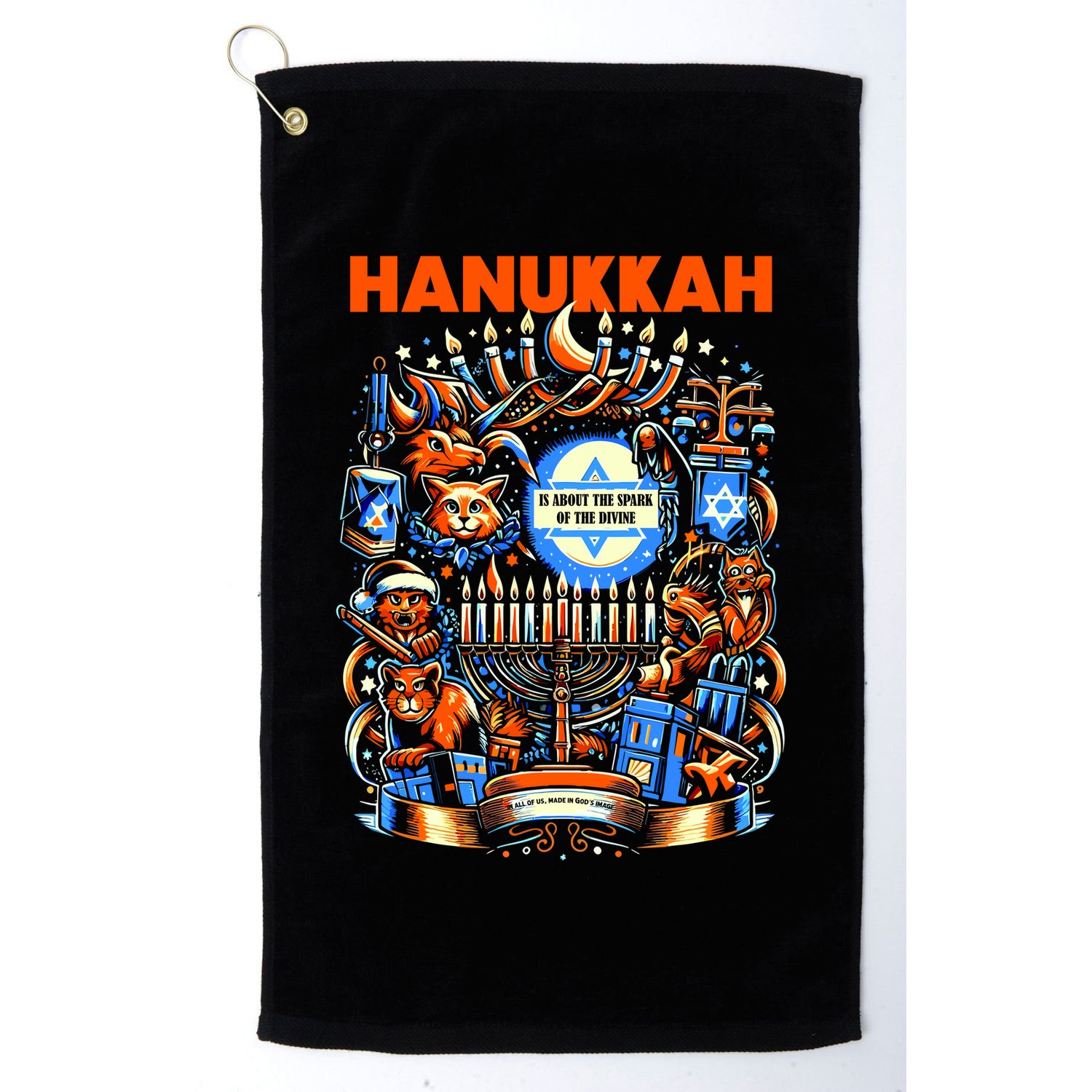 My New Hanukkah Ugly Sweater Design Golf Towel