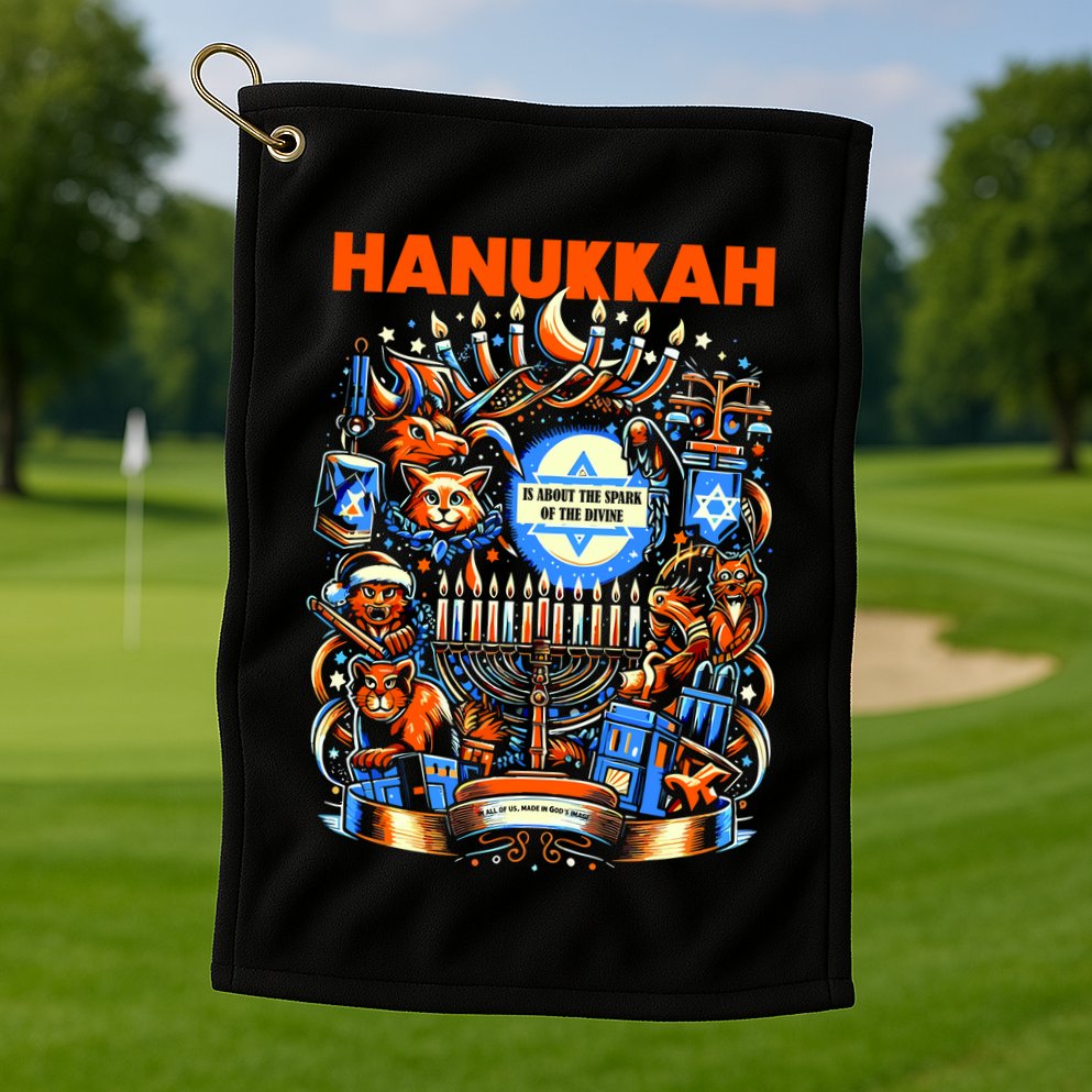 My New Hanukkah Ugly Sweater Design Golf Towel