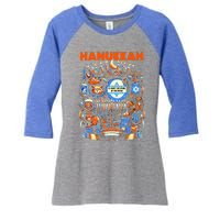 My New Hanukkah Ugly Sweater Design Women's Tri-Blend 3/4-Sleeve Raglan Shirt