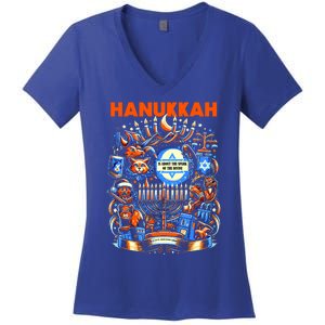 My New Hanukkah Ugly Sweater Design Women's V-Neck T-Shirt