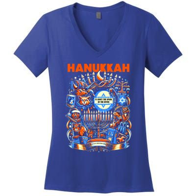 My New Hanukkah Ugly Sweater Design Women's V-Neck T-Shirt
