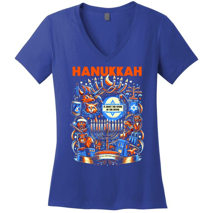 My New Hanukkah Ugly Sweater Design Women's V-Neck T-Shirt