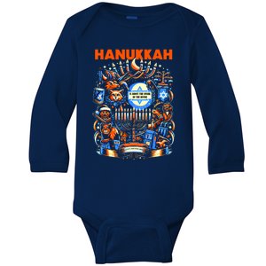 My New Hanukkah Ugly Sweater Design Baby Long Sleeve Bodysuit