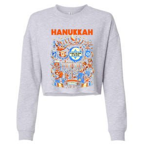 My New Hanukkah Ugly Sweater Design Cropped Pullover Crew