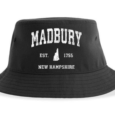 Madbury New Hampshire Nh Vintage Athletic Sports Sustainable Bucket Hat