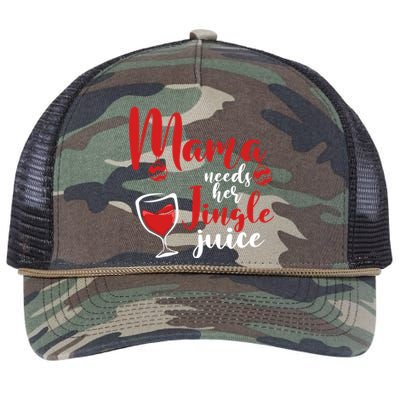 Mama Needs Her Jingle Juice Gift Merry Christmas Funny Xmas Gift Retro Rope Trucker Hat Cap