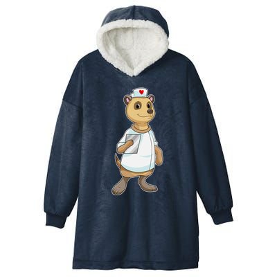 Meerkat Nurse Heart Cute Gift Hooded Wearable Blanket