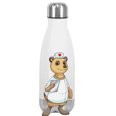 Meerkat Nurse Heart Cute Gift Stainless Steel Insulated Water Bottle