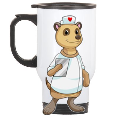 Meerkat Nurse Heart Cute Gift Stainless Steel Travel Mug