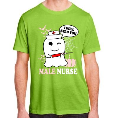 Male Nurse Halloween I Will Stab You Funny Ghost Gift Adult ChromaSoft Performance T-Shirt