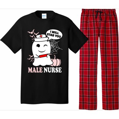 Male Nurse Halloween I Will Stab You Funny Ghost Gift Pajama Set