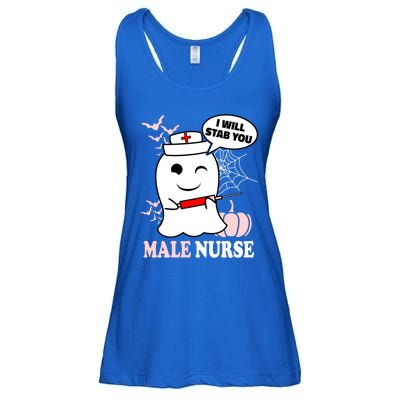 Male Nurse Halloween I Will Stab You Funny Ghost Gift Ladies Essential Flowy Tank