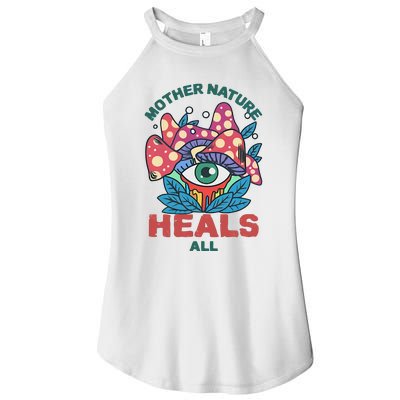 Mother Nature Heals All Cartoon Magic Mushroom Retro Women's Perfect Tri Rocker Tank