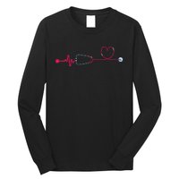 Medical Nursing Heart Stethoscope Heartbeat Nursery Nurse Long Sleeve Shirt