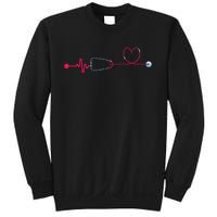 Medical Nursing Heart Stethoscope Heartbeat Nursery Nurse Sweatshirt