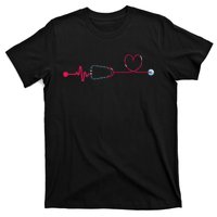 Medical Nursing Heart Stethoscope Heartbeat Nursery Nurse T-Shirt