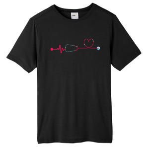 Medical Nursing Heart Stethoscope Heartbeat Nursery Nurse Tall Fusion ChromaSoft Performance T-Shirt