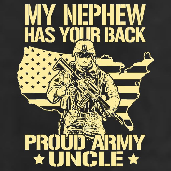 My Nephew Has Your Back Proud Army Uncle Military Family Adult Drive Performance Visor