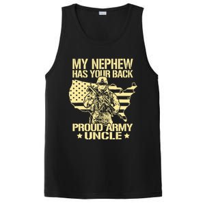 My Nephew Has Your Back Proud Army Uncle Military Family PosiCharge Competitor Tank