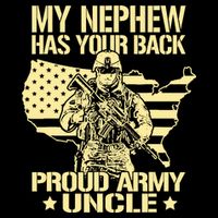 My Nephew Has Your Back Proud Army Uncle Military Family Cropped Pullover Crew