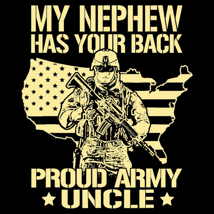 My Nephew Has Your Back Proud Army Uncle Military Family Cropped Pullover Crew