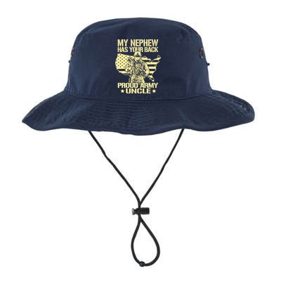 My Nephew Has Your Back Proud Army Uncle Military Family Bucket Hat